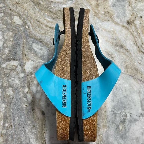 Birkenstock Birko Flor GIZEH Blue Patent 36 L9 M7 EU40 Regular/Wide ***RARE*** - Picture 7 of 11